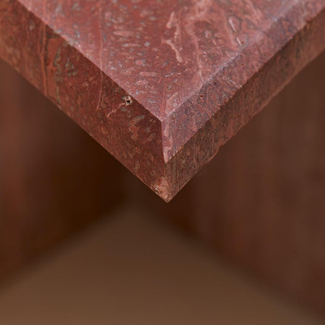 Italian Red Travertine Coffee Table, 1970s For Sale In Chicago - Image 6 of 8