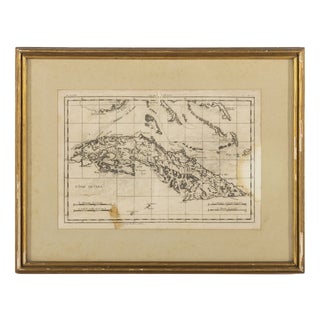 Map of the Island of Cuba by Rigobert Bonne, 1780 For Sale