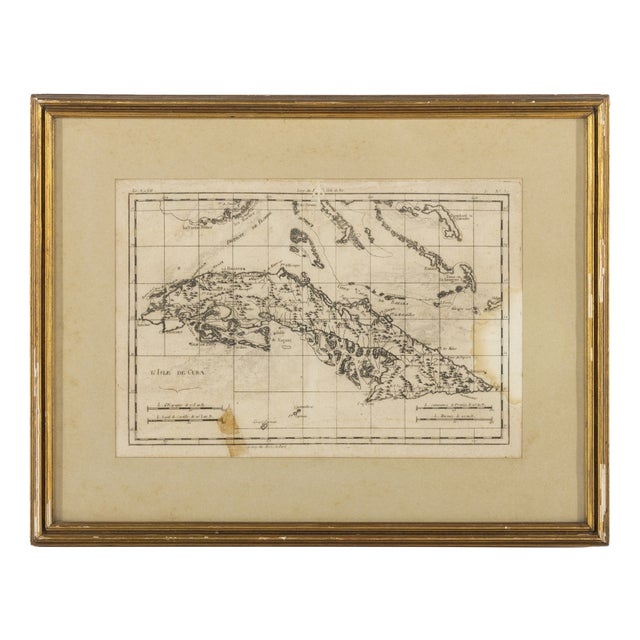 Map of the Island of Cuba by Rigobert Bonne, 1780 For Sale