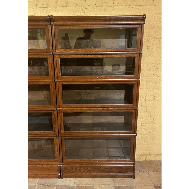 19th Century 3-Module Oak Wall Bookshelf from Globe Wernicke, 1890s, Set of 3 For Sale - Image 6 of 10