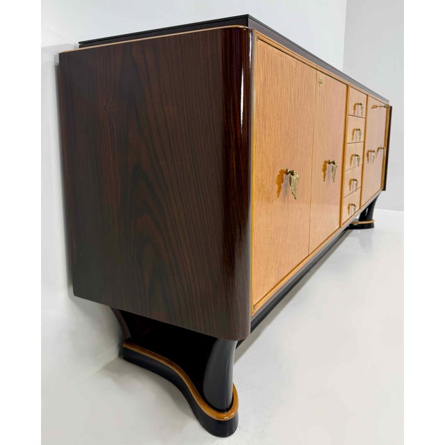 1940s Art Deco Italian Maple Sideboard attributed to Osvaldo Borsani, 1940s For Sale - Image 5 of 16