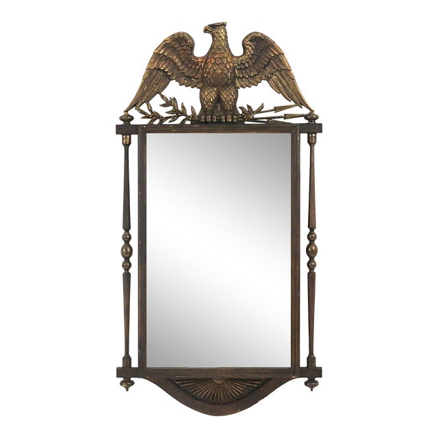 Vintage Federal Bald Eagle Wall Mirror by Burwood Products For Sale