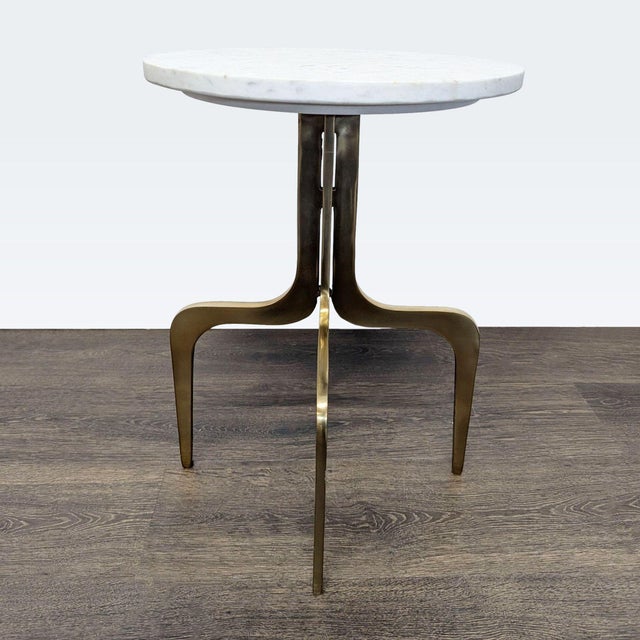 Modern Cb2 Dorset Marble Side Table For Sale - Image 3 of 8