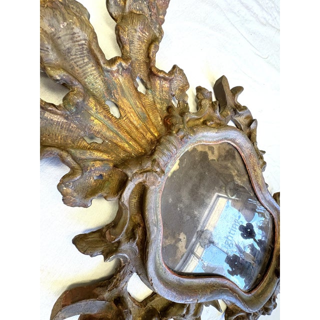 17th Century English Rococo Double Branch Candle Holder Wall Mirror For Sale - Image 15 of 18