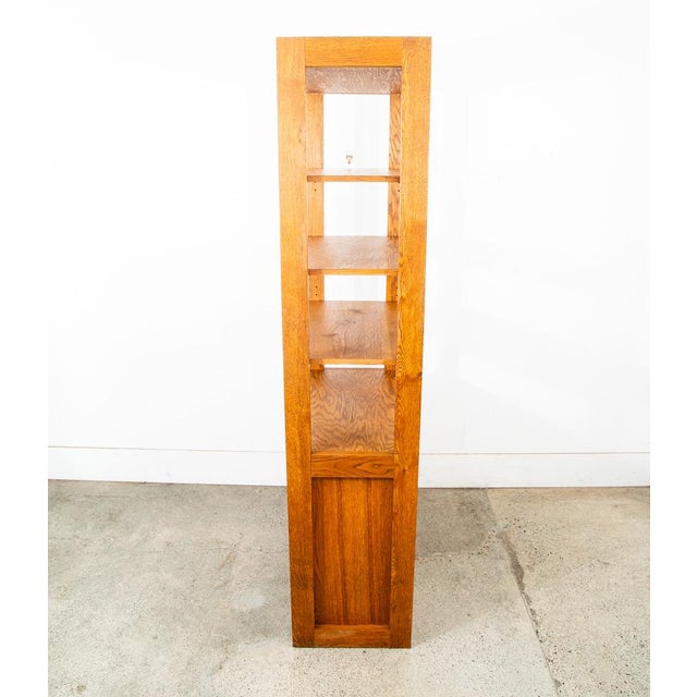 1960s Mid Century Modern Room Divider Wall Unit Oak Freestanding Modular Shelving For Sale - Image 9 of 12