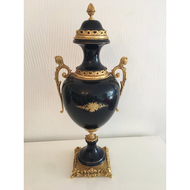 Late 19th Century Late 19th Century Acf Victorian Romantic French Porcelain Gilt Vase For Sale - Image 5 of 13