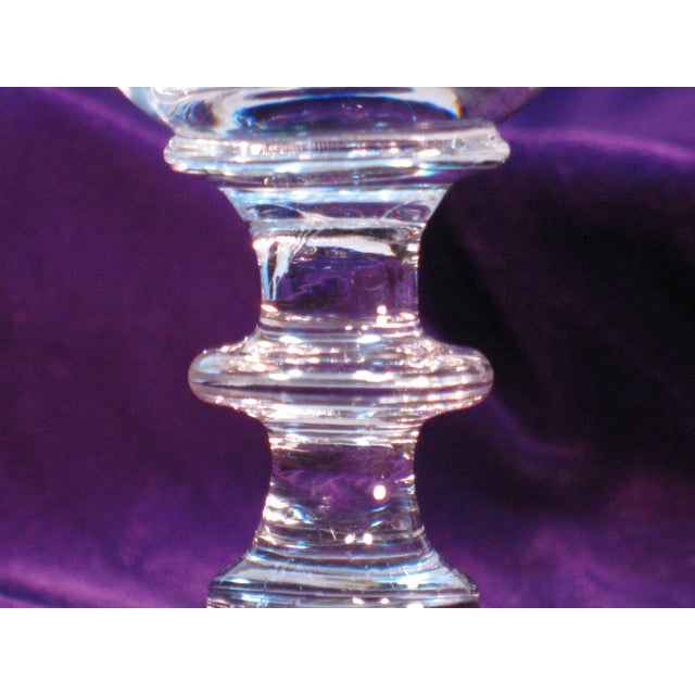 Antique Clear Stemmed Wine Glass, Handmade Mouth Blown & Cut Fluting & Panels 1820-60's For Sale - Image 4 of 7