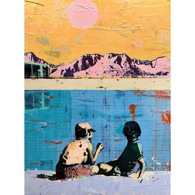 Dan Parry Jones, Across the Pool, 2024, Mixed Media For Sale - Image 4 of 8