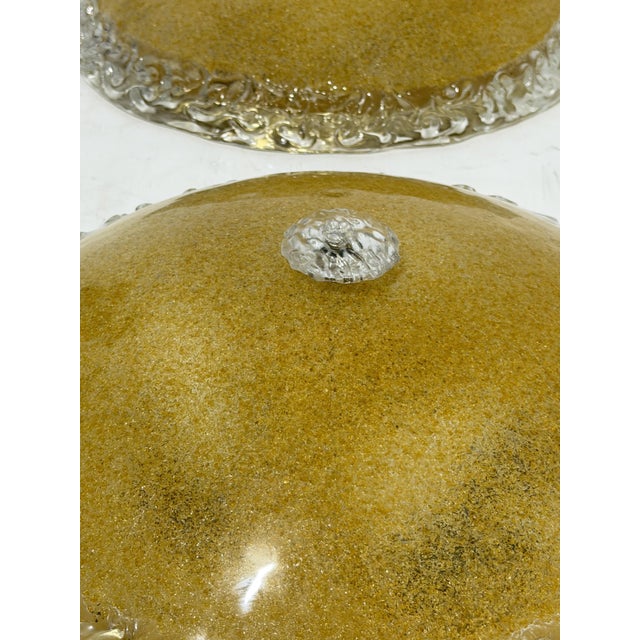Large Gold Murano Glass Ceiling Lights, 1980s., Set of 2 For Sale - Image 6 of 11