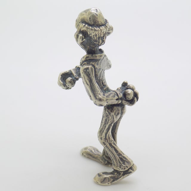 1970s Vintage Italian Handmade Silver Elderly Bocce Player Figurine by Raspini, Arezzo, 1970s For Sale - Image 5 of 11
