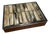 Vintage Tessellated Horn & Wood Box With Metal Trim For Sale