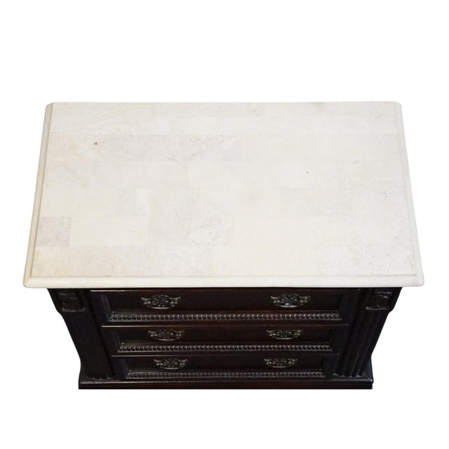 2000 - 2009 Collezione Europa Cachat Collection Cherry Contemporary Traditional 30" Three Drawer Nightstand W. White Granite Top For Sale - Image 5 of 13