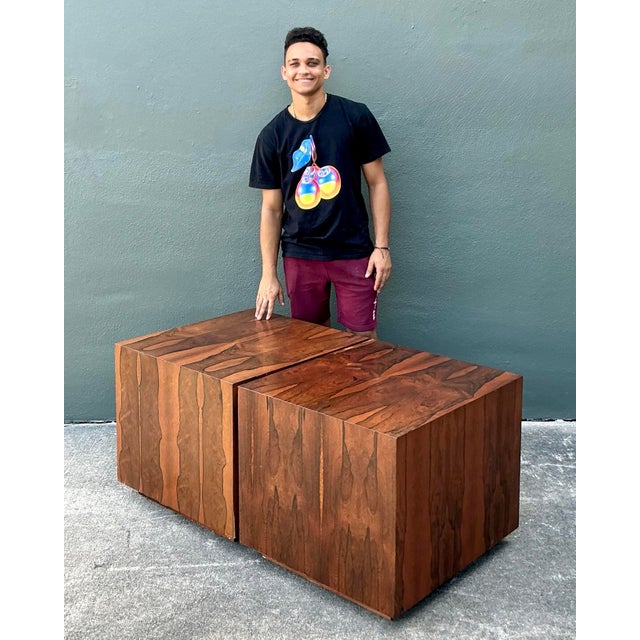 Vintage MCM Cube Side Tables - Set of 2 For Sale - Image 4 of 12