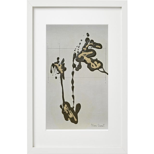 Set of 6 - One-of-a-Kind Dark Green & Cream Botanical Organic Modern Original Oil Paintings / Contemporary Herbarium / Floral / Earth Tones For Sale - Image 13 of 18