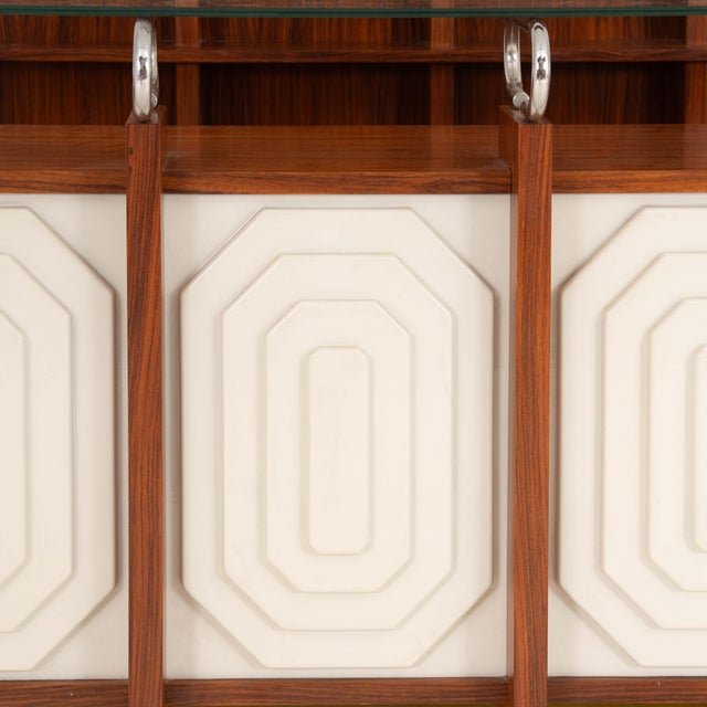 Italian Bar Unit with Stools, 1970s, Set of 3 For Sale - Image 3 of 13