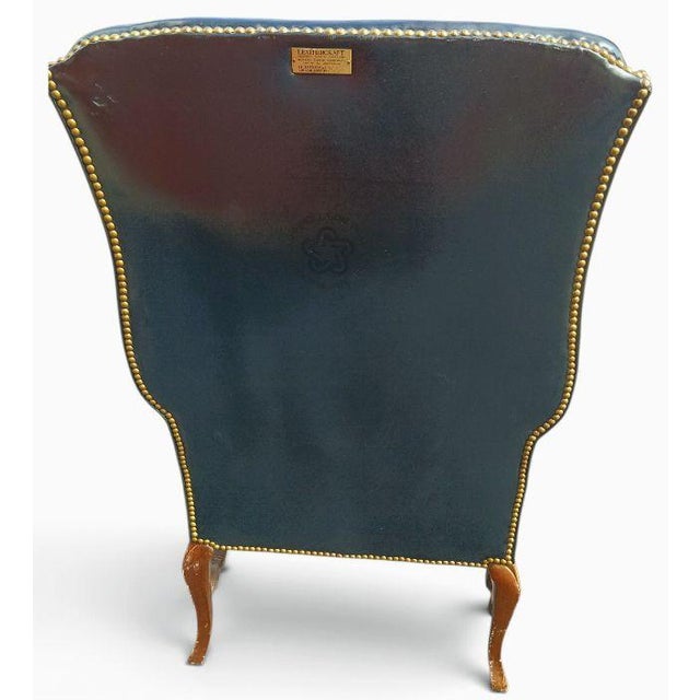 Traditional Rare No. 200 Bicentennial Limited Edition Leather Wingback Chair by Leathercraft-Hickory Nc. Excellent Condition For Sale - Image 3 of 12