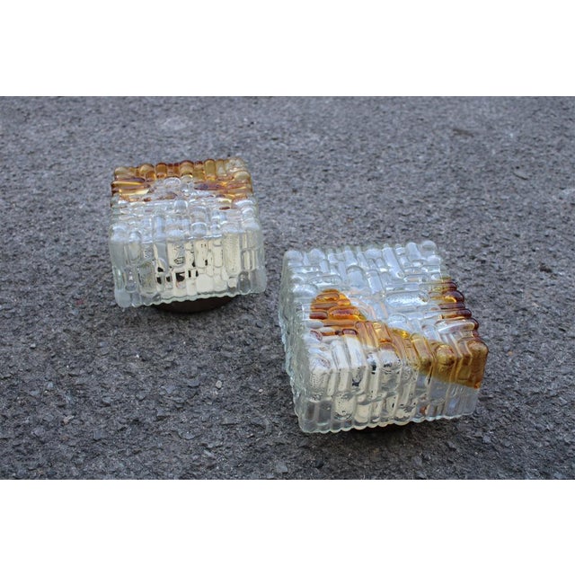 Square Ceiling or Wall Lights from Mazzega, Italy, 1970s, Set of 2 For Sale - Image 6 of 12