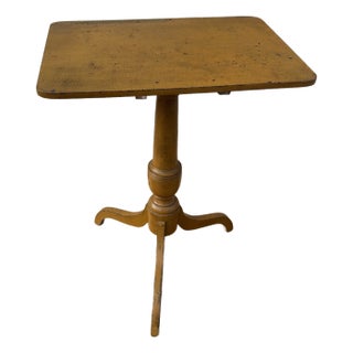 Antique Pennsylvania Spider Leg Candlestand in Mustard Yellow Paint, Circa 1820s For Sale