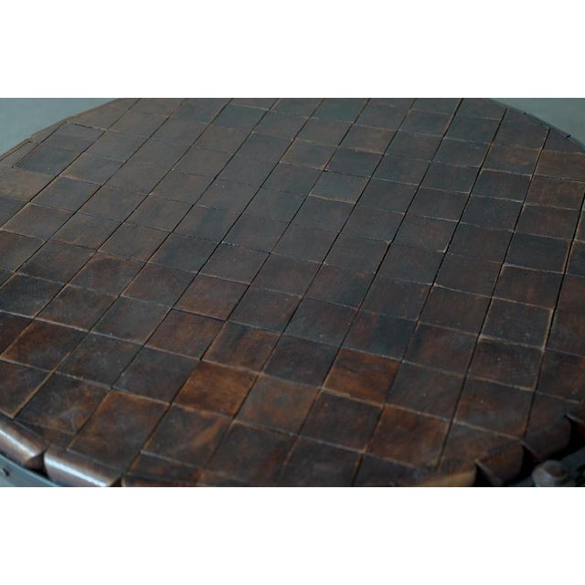 Rustic Round Coffee Table with Iron Details, Netherlands, 1960s For Sale - Image 12 of 13