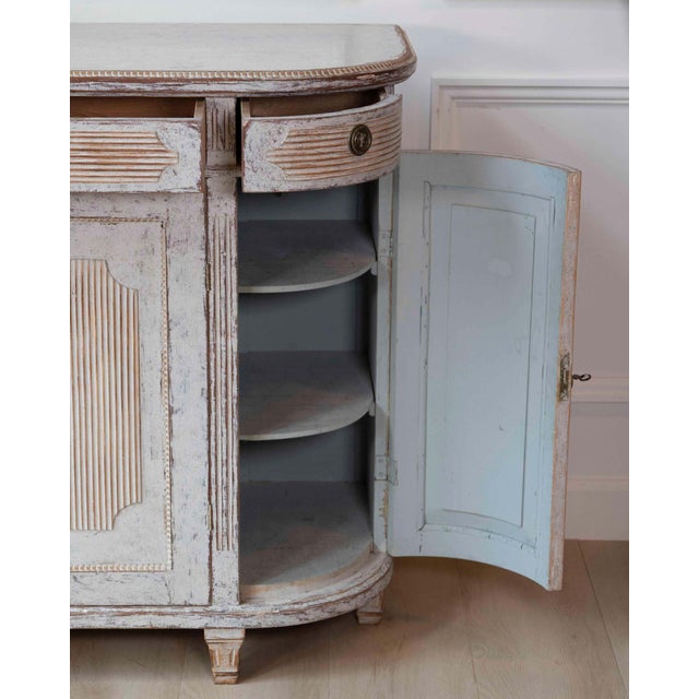 Swedish 19th Century Gustavian Style Four-Door Demi Lune Buffet, c. 1880 For Sale - Image 12 of 14
