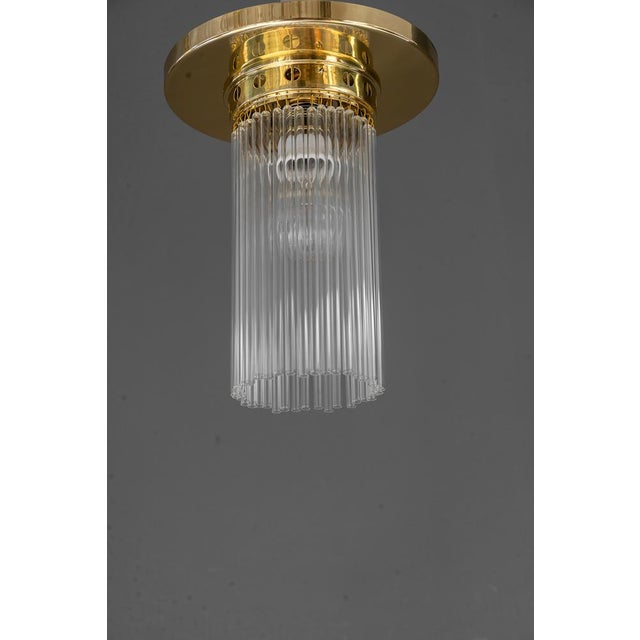 1920s Art Deco Ceiling Lamps with Glass Sticks, 1920s, Set of 2 For Sale - Image 5 of 14