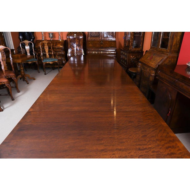 Regency Revival Triple Pillar Dining Table For Sale - Image 11 of 14