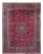 19th Century Antique Mohtasham Kashan Handmade Botanical Medallion Red Wool Rug For Sale