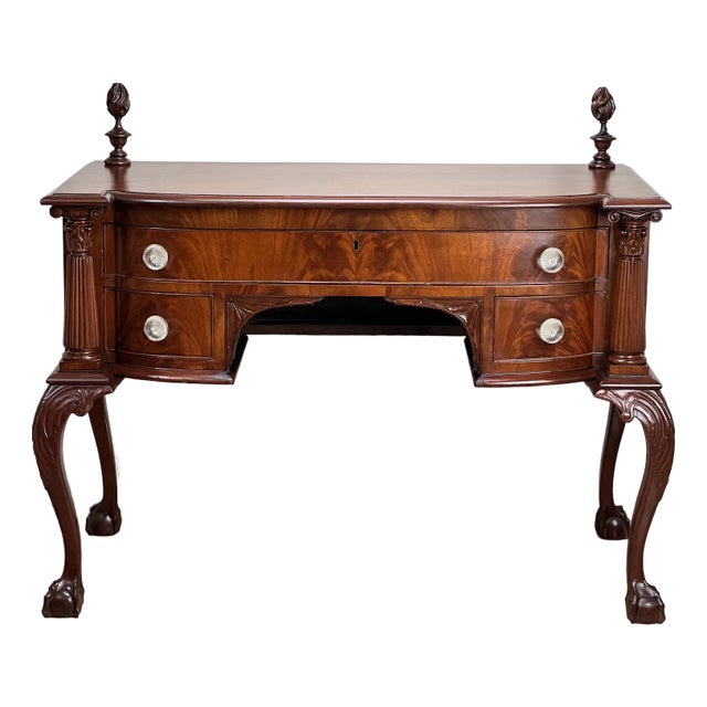 Antique George IV Chippendale Flame Mahogany Buffet C. Mid 19th Century For Sale