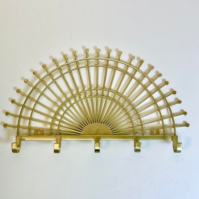 1980s Vintage Hollywood Regency Boho Chic Sunburst Wall Hook. For Sale - Image 9 of 9