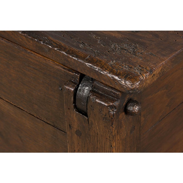 Early 19th Century Country French Provincial Oak Coffer Trunk For Sale - Image 17 of 18