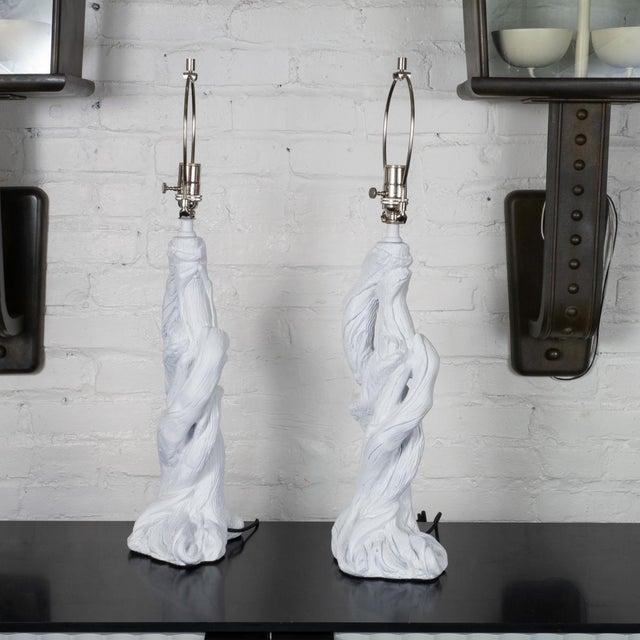 1950s White Branch Table Lamps - a Pair For Sale - Image 5 of 11