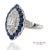 Contemporary Platinum (950) Natural Diamond and Natural Sapphire Milgrain Ring, Size 6.5 For Sale - Image 3 of 11