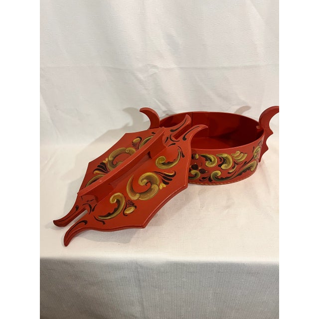 Vintage Norwegian Rune Box Artist Signed Folk Art For Sale - Image 4 of 11