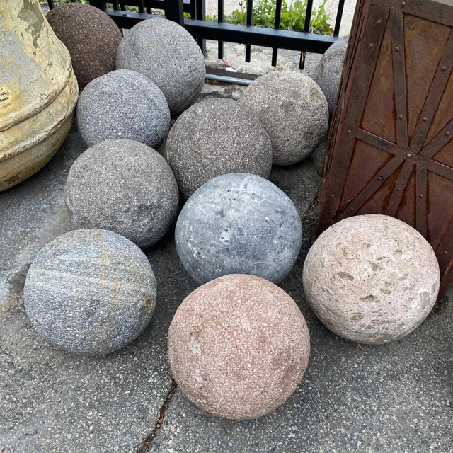 Early 21st Century Vintage Stone Granite Garden Sphere For Sale - Image 5 of 6