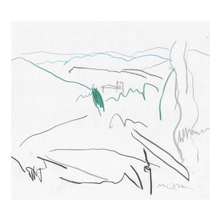 Norbert Voelkel European Landscape Drawing For Sale