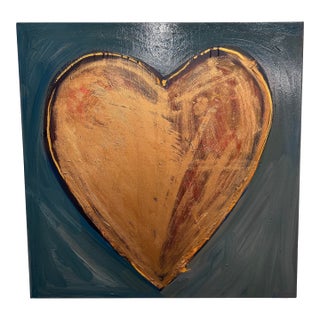 Contemporary Painting Gold Leaf Heart For Sale