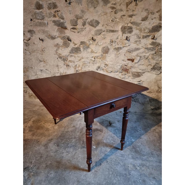 Antique English Mahogany Drop-Leaf Table For Sale - Image 12 of 18