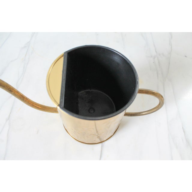 Brass Vintage Brass Watering Can W/ Floral Motif For Sale - Image 8 of 11