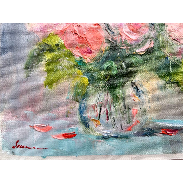 2020s Contemporary Floral Peonies Bouquet Original Painting by Valeriya Serova For Sale - Image 5 of 8