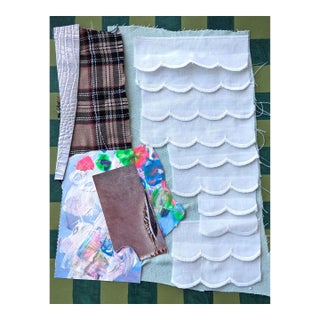 "Ruffled" Contemporary Abstract Textile Collage by Frances Sousa For Sale