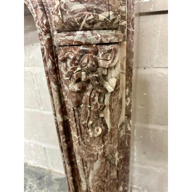 Large Antique Louis XV French Marble Fireplace, 1770 For Sale - Image 9 of 10