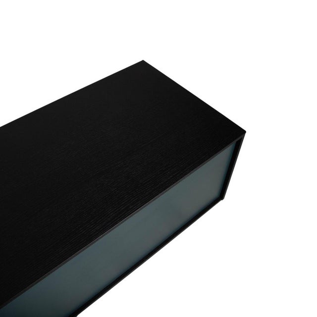Lampo Wooden Sideboard in Black Brown Petrol Green by San Giacomo For Sale - Image 6 of 14