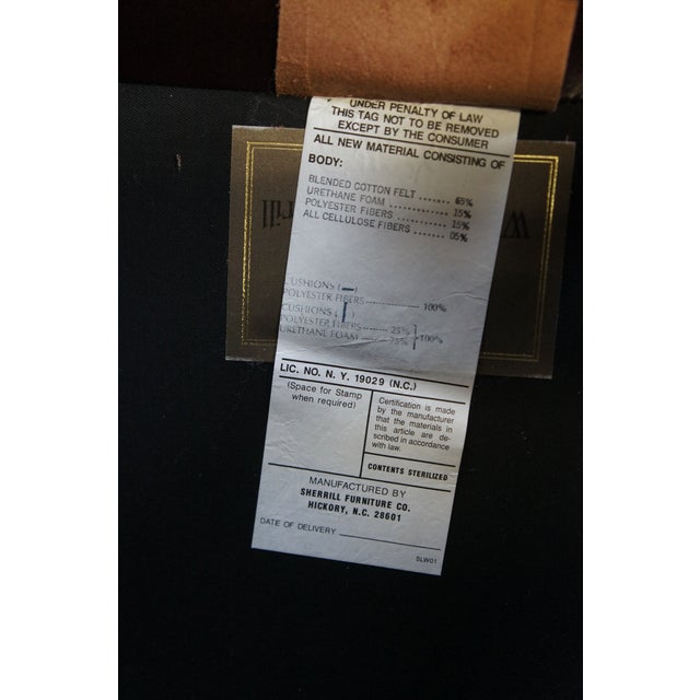 Sherrill Furniture Whittemore-Sherrill Burgundy Leather Library Club Chairs & Ottoman Set- 3 Pieces For Sale - Image 4 of 10