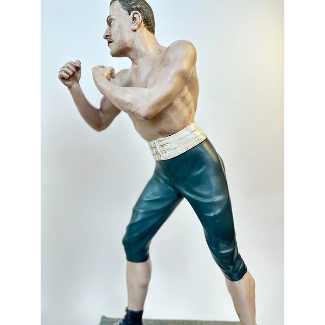 John L. Sullivan & James J. Corbett, American Painted in Color Boxer Sculptures, Boston Strong Boy by Arthur Waagen, c.1895, Set of 2 For Sale - Image 5 of 18