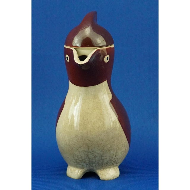 Beige Small Zoomorphic Jug in the Shape of a Penguin in Glazed and Vitrified Ceramic by Marcel Sandoz, 1930s For Sale - Image 8 of 18