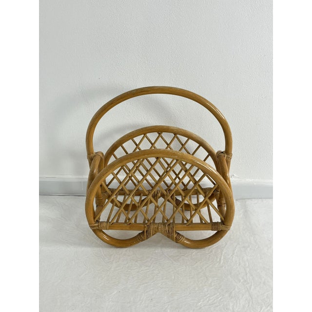 Bamboo magazine rack in the style of Franco Albini, 1960s Intact and in good condition. Width 48 cm Height 51 cm Depth 27...