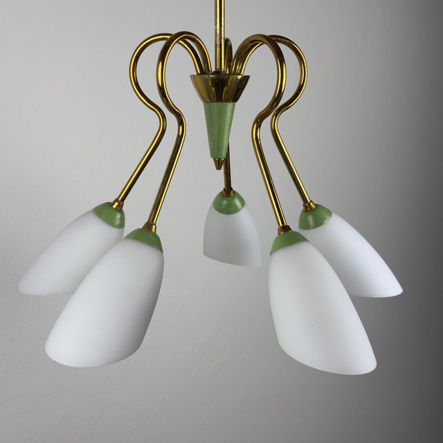 Vintage Stilnovo Chandelier, Italy 1940-50s, 1950s For Sale - Image 15 of 18