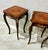 French Style Walnut Wood Louis XVI Small Side Table Set For Sale - Image 4 of 6
