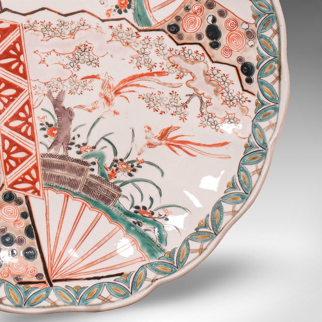 Early 20th Century Antique Imari Fruit Plate, Japanese, Meiji Ceramic Decorative Charger, Victorian For Sale - Image 5 of 8