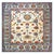Islamic Afghan Sultanabad Wool 12x12 Square Teal, Ivory & Rust Handmade Area Rug #1143652 For Sale - Image 3 of 3